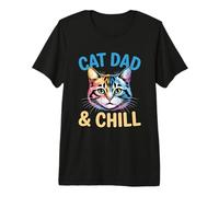 Cat Dad And Chill Maglietta Premium
