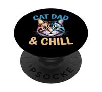 Cat Dad And Chill PopSockets PopGrip Adesivo
