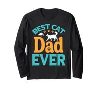 Cat Dad, Design di Father Father Funny Cat Maglia a Manica