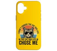 Cat Dad Life Chose Me Cool Cat Occhiali da sole Feline Funny Custodia per iPhone 16 Plus