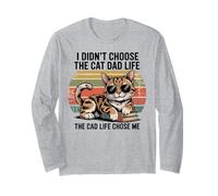 Cat Dad Life ha scelto me divertente gatto retrò Maglia a Manica