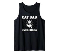 Cat Dad Overlords Funny Feline Master Retro Checkered Canotta