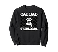 Cat Dad Overlords Funny Feline Master Retro Checkered Felpa