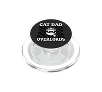 Cat Dad Overlords Funny Feline Master Retro Checkered PopSockets PopGrip per MagSafe