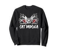 Cat Dadcula Kitty Dracula Vampire Cat Dad Halloween Costume Felpa