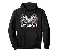 Cat Dadcula Kitty Dracula Vampire Cat Dad Halloween Costume Felpa con Cappuccio