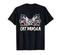 Cat Dadcula Kitty Dracula Vampire Cat Dad Halloween Costume Maglietta