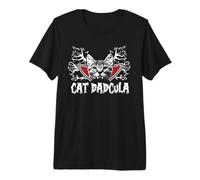 Cat Dadcula Kitty Dracula Vampire Cat Dad Halloween Costume Maglietta Premium