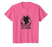 Cat Daddy - Divertente Regalo per Amanti degli Animali Domestici Maglietta, Bambini, Rosa mélange, 4 Anni