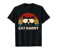 Cat Daddy Retro Shades Cool Pet Padre Kitty Lover Art Look Maglietta