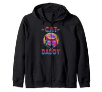 Cat Daddy Retro Vintage 80s Style Funny Kitty Cat Dad Lover Felpa con Cappuccio