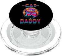 Cat Daddy Retro Vintage 80s Style Funny Kitty Cat Dad Lover PopSockets PopGrip per MagSafe