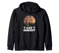 Cat Daddy Sunset Funny Kitty Father's Day Cats Lover Felpa con Cappuccio