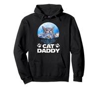Cat Daddy Sunset Funny Kitty Father's Day Cats Lover Felpa con Cappuccio