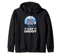 Cat Daddy Sunset Funny Kitty Father's Day Cats Lover Felpa con Cappuccio