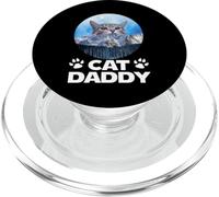 Cat Daddy Sunset Funny Kitty Father's Day Cats Lover PopSockets PopGrip per MagSafe
