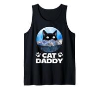 Cat Daddy Sunset Graphic Funny Kitty Black Cat Lover Canotta