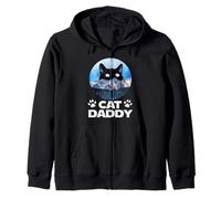 Cat Daddy Sunset Graphic Funny Kitty Black Cat Lover Felpa con Cappuccio