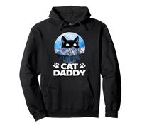 Cat Daddy Sunset Graphic Funny Kitty Black Cat Lover Felpa con Cappuccio