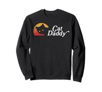 Cat Daddy Vintage Eighties Style Cat Retro Distressed Felpa