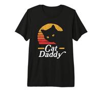 Cat Daddy Vintage Eighties Style Cat Retro Distressed Maglietta Premium