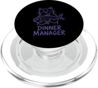 Cat Dinner Manager Divertente Felino Fish Amante PopSockets PopGrip per MagSafe