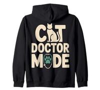 Cat Doctor Mode Vet Tech Amante dei Gatti Felpa con Cappuccio
