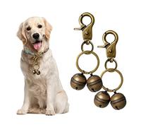 Cat & Dog Collar Bell, Pack of 2, Extra Loud Dog Bell for Pet Tracking & Saving Wildlife, Birds, durevole Iron Split Ring & Lobster Bell Clip