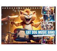 Cat dog music band (Desk Calendar 2026 DIN A5 landscape), CALVENDO 12 Month DeskCalendar: Cats and dogs making music together