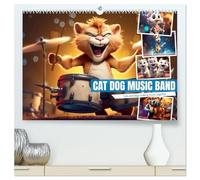 Cat dog music band (High Quality Premium Wall Calendar 2026 DIN A2 landscape),CALVENDO 12 Month Wall Calendar: Cats and dogs making music together