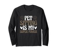 Cat Dog Sitter Pet Care Funny Pet Sitting è Il Mio Super Potere Maglia a Manica