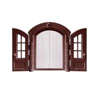 Cat Door for Wall, Escape-Proof Entry for Small Medium Cats, Double Panel French Style Window Door 9.45x10.83x2.83in for Bedroom Garage Patio
