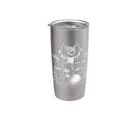 Cat Drumming Rock And Roll Kitten Drummer Suonare la batteria Bicchiere termico in acciaio inox doppia parete