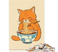 Cat Eating Ramen Puzzle Impossibili 1000Pcs Decorazione Per La Casa. Giochi Rilassamento E Intelligence Per Adulti E Ragazzi Da 14 Anni 1000pcs (75x50cm)