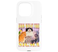 Cat Erm, What The Sigma? Meme divertente Umorismo ironico specifico Custodia per iPhone 15 Pro