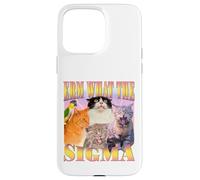 Cat Erm, What The Sigma? Meme divertente Umorismo ironico specifico Custodia per iPhone 15 Pro Max