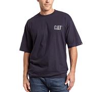 Cat erpillar, maglietta da uomo con bordo a costine indeformabile, in spandex, collo senza etichetta e logo CAT sul petto a sinistra, Marina Militare, XL