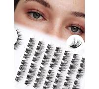 Cat Eye, extension per ciglia, miste, 10-13 mm, curvatura a D, pre-mappate, a ciuffetto, per sinistra e destra, fascia sottile, 8 paia
