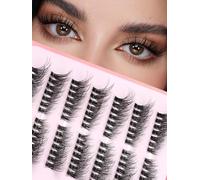 Cat Eye, extension per ciglia, miste, 10-13 mm, curvatura a D, pre-mappate, a ciuffetto, per sinistra e destra, fascia sottile, 8 paia