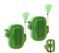 Cat Face Scratchers, Cactus Scratch Massager Set di 2, 4,92 x 5,12 pollici, Sensory Catnip Feather Toy Indoor, Behavioral Enrichment Aid, Interactive Lounge Accessory for Relaxation