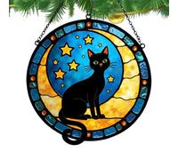 Cat Fantasy Interior Accents-Ornamenti di gatti in colorato per davanzali e giardini, decorazioni color che brillano alla luce del sole, regali interni appesi, accenti di g