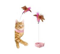 Cat Feather Collar Toys,interactive Cat Toy,funny Cat Stick with Bell & Feathers for Cat Play Exercise