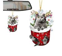 Cat Figurine | Tree Decorations Hanging | Cats Acrylic Ornament Festival Party Treee Pendant Decoration | Suitable for Keychain, Bag, Car Rearview Mirror Pendants