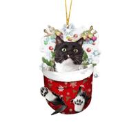 Cat Figurine | Tree Decorations Hanging | Cats Acrylic Ornament Festival Party Treee Pendant Decoration | Suitable for Keychain, Bag, Car Rearview Mirror Pendants