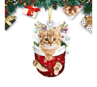 Cat Figurine | Tree Decorations Hanging | Cats Acrylic Ornament Festival Party Treee Pendant Decoration | Suitable for Keychain, Bag, Car Rearview Mirror Pendants
