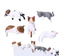 Cat Figurines - Cartoon Resin Home Decor | 5 Pieces Kitten Figurines Desk Decor | Cute Sleeping Cat Statue Set For Desk Shelf Living Room Bedroom Office Truck SUV Vehicle Dashboard Computer Women Girl