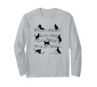 Cat Funny - Note Musicali di Gatto Maglia a Manica
