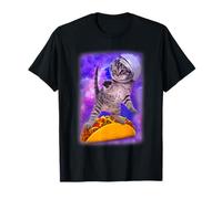 Cat Galaxy Flying Tacos Space Kitty Adventure Maglietta