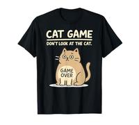 Cat Game Over Funny Cat Owner Hilarious Fat Retro Cat Meme Maglietta