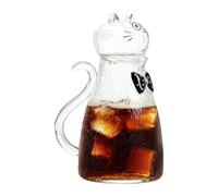 Cat Glass Pitcher x 1 | Cute Cat Clear Large Capacity 1800ml | Iced Tea Pitcher | Coffee Milk Jui ce Beverage Dining Table Countertop Living Room Kitchen Office Party Outdoor